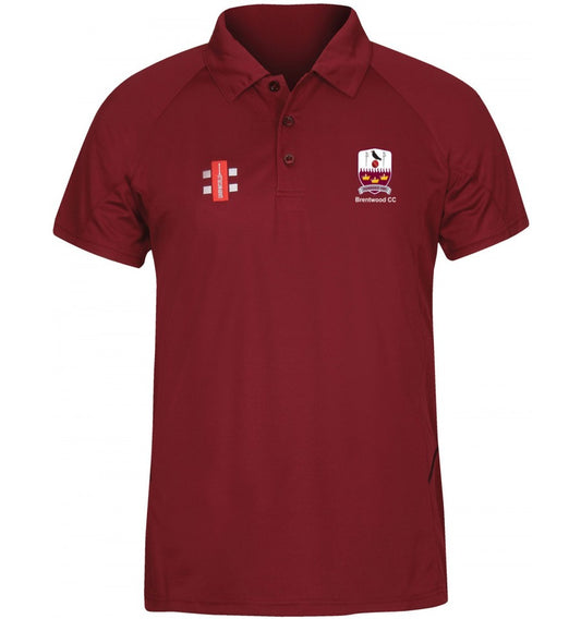 Gray Nicolls JUNIOR Brentwood CC Matrix Polo Shirt in Maroon